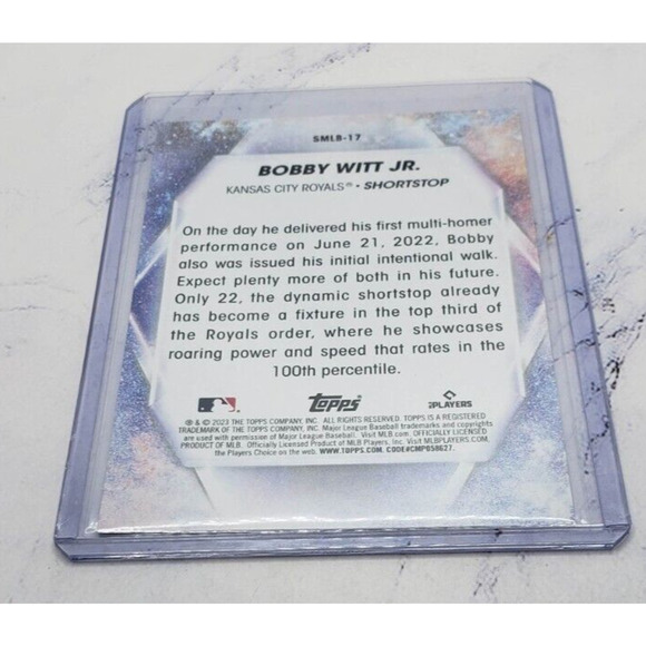 2023 Topps Series 1 Stars Of MLB #SMLB-17 Bobby Witt Jr Kansas City Royals - Picture 4 of 4